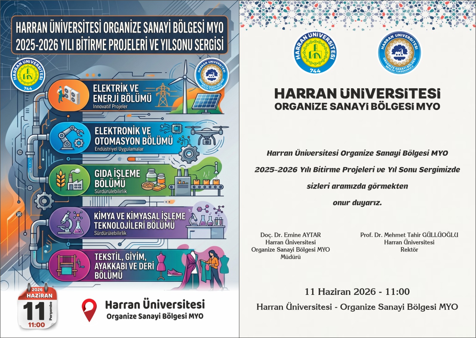 2025–2026 Yılı Bitirme Projeleri ve Yıl Sonu Sergimize Davetlisiniz